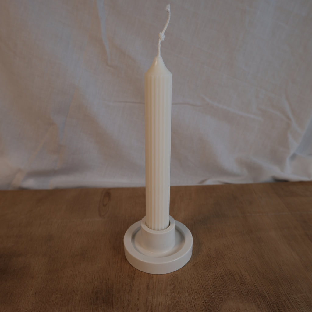 Ribbed Taper Candle Pair