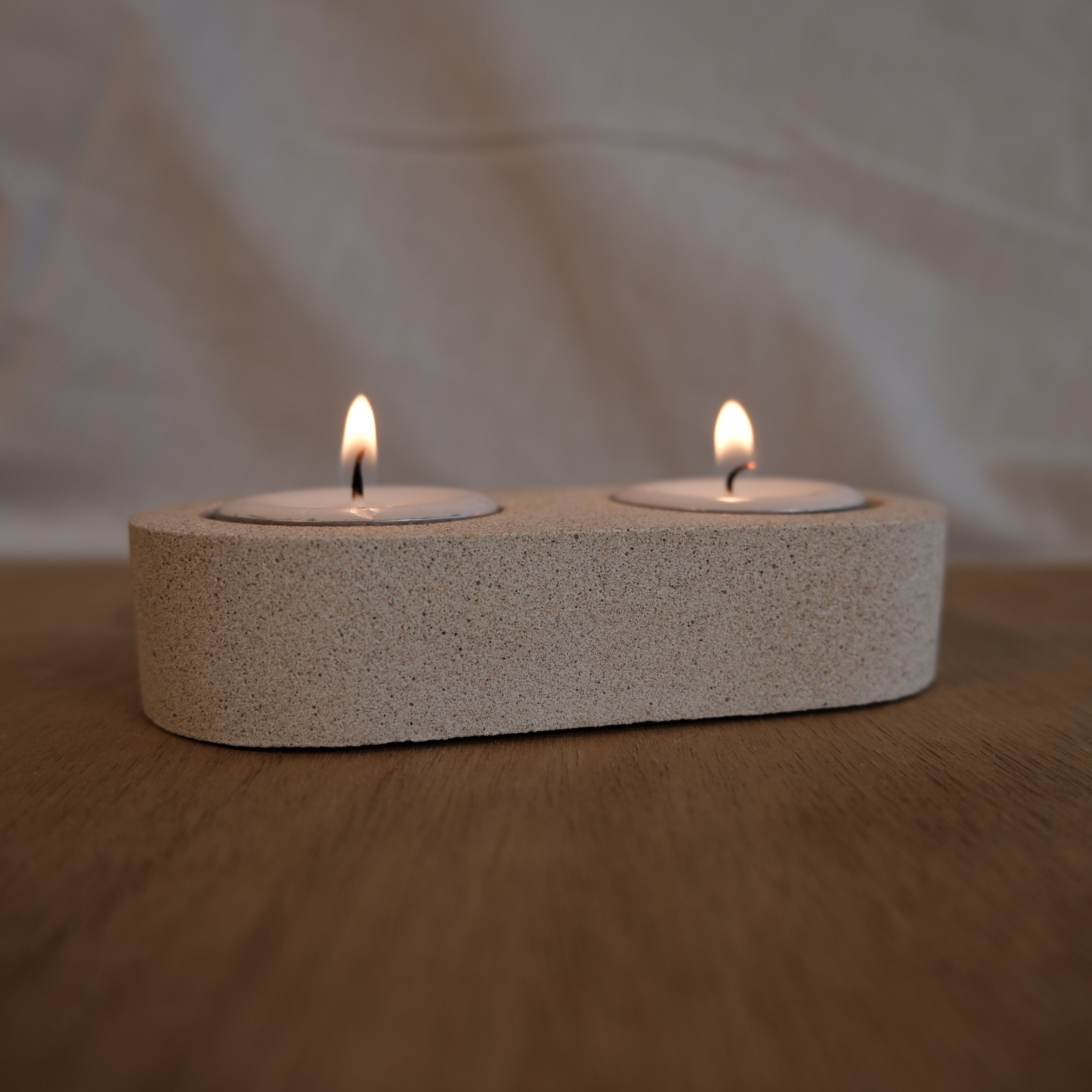 Double tea light holder