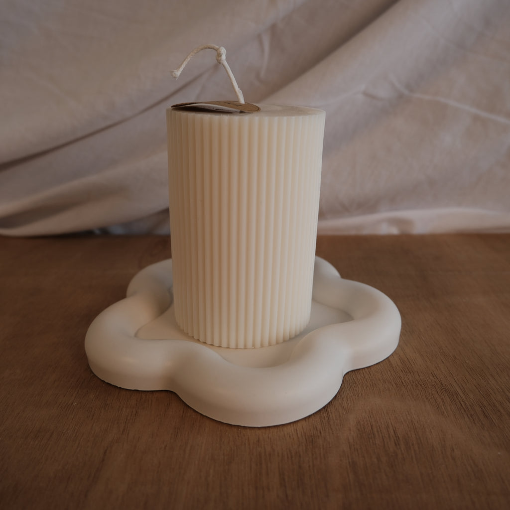 Ribbed Pillar Candle
