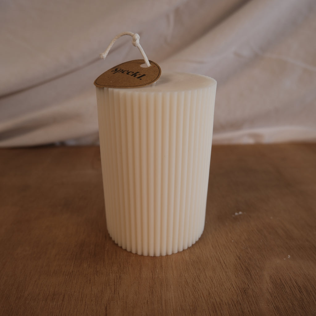 Ribbed Pillar Candle